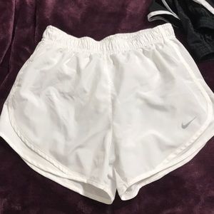 white nike athletic shorts
